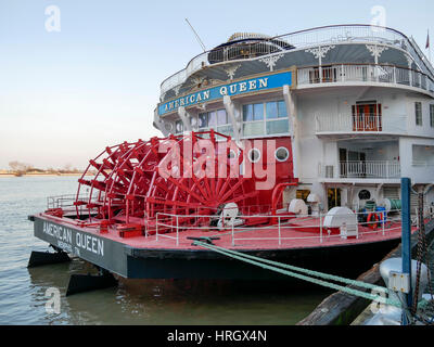 American Queen Riverboat New Orleans Riverwalk Stockfoto