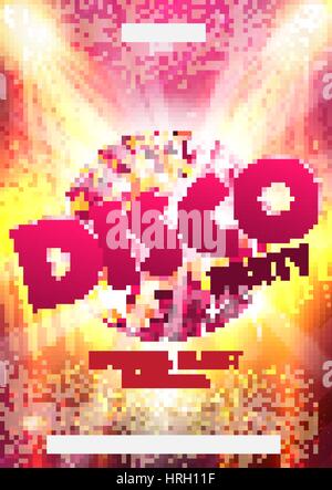 Disco-Party-Plakat. Hintergrund-Party mit Disco-Kugel. Stock Vektor