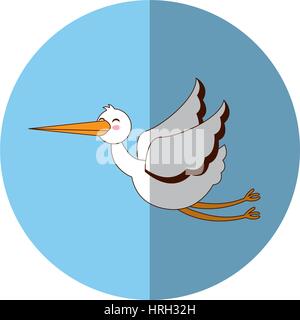 Storch fliegenden isolierten Symbol Stock Vektor