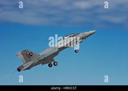 US Navy Blue Angels auf dem Asphalt geparkt Stockfoto