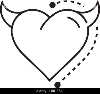 Liniensymbol Stil Herz Teufel Stock Vektor
