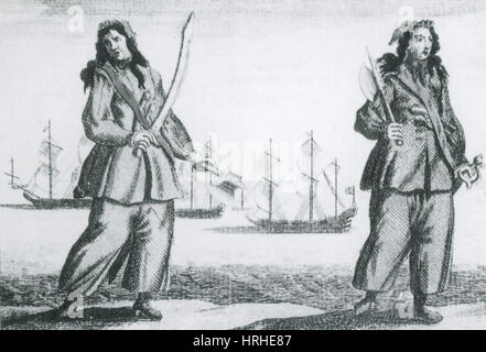 Anne Bonny und Mary Read, Piraten des 18. Jahrhunderts Stockfoto