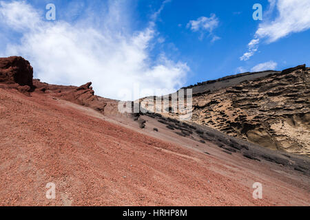 El Golfo - schöne Klippen in Lanzarote, Kanarische Inseln, Spanien. Stockfoto