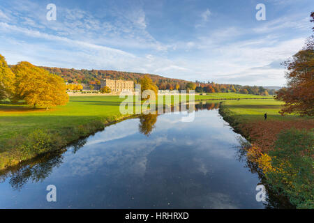 Chatsworth House, Peak District National Park, Derbyshire, England, Vereinigtes Königreich Stockfoto