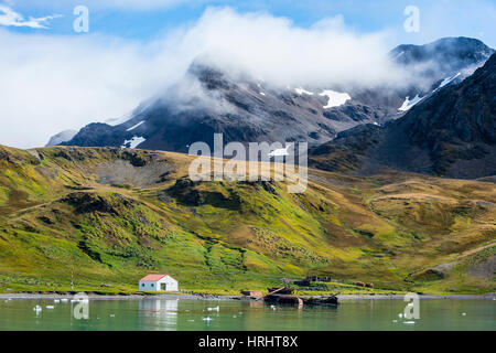 Ehemalige Walfang-Station, Grytviken, Süd Georgien, Antarktis, Polarregionen Stockfoto