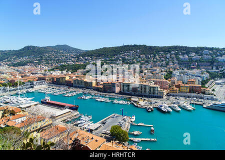 Port Lympia, Nizza, Alpes-Maritimes, Cote d ' Azur, Provence, Côte d ' Azur, Frankreich, mediterran Stockfoto