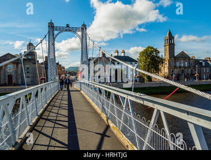 Blick auf die Greig Street Bridge, Inverness, Highlands, Schottland, Vereinigtes Königreich Stockfoto