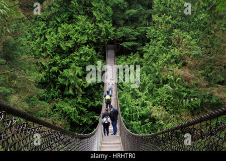 Hängebrücke, Lynn Canyon Park, Vancouver, Britisch-Kolumbien, Kanada, Nordamerika Stockfoto