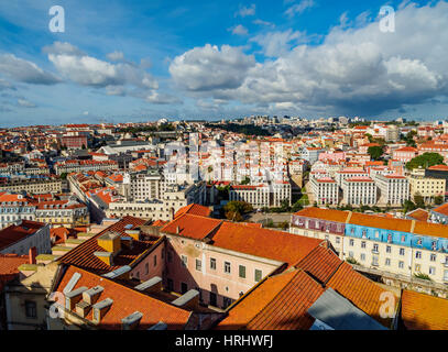 Stadtbild von Sao Jorge Castle, Lissabon, Portugal gesehen Stockfoto