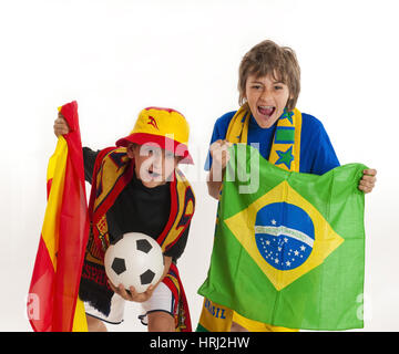 Fussballfans aus Verscheidenen Laendern Stockfoto