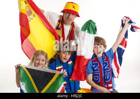 Fussballfans aus Verscheidenen Laendern Stockfoto