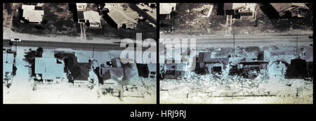 Vor und nach dem Hurrikan Eloise (1975) Stockfoto