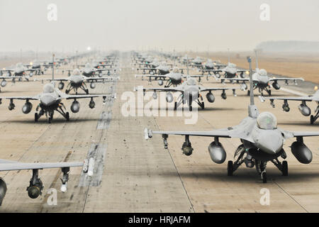 F-16 Fighting Falcons, Kunsan Air Base Stockfoto