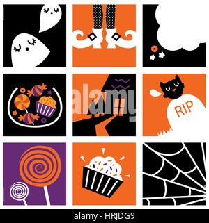 15957195 - Set von stilisierten Halloween-Icons. Vektor Stockfoto