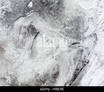 Dampf-Nebel über die großen Seen Stockfoto