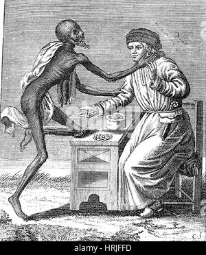 Danse Macabre, 1744 Stockfoto