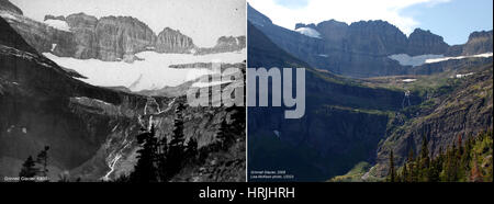 Grinnell Gletscher, Glacier NP, 1900/2008 Stockfoto