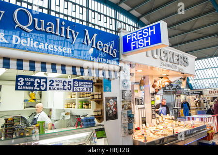 Famous,famed,renowned,for,Seafood,locally,sourced,Cockles,Whelks,Gower,Swansea,Indoor,Market,in,City,Centre,of,Swansea,City,Wales,U.K.,Europe, Stockfoto