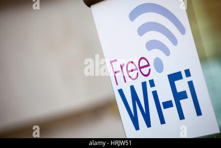 Kostenlose Wi-Fi-Anmeldung Stockfoto