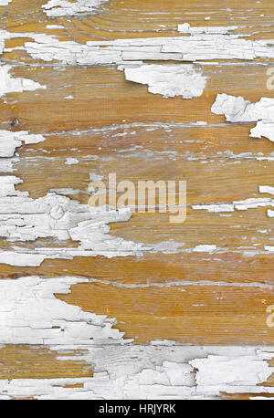 Textur des horizontalen Holzplatten mit alte Farbe blättert ab Stockfoto