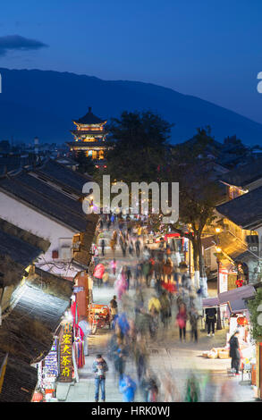 Ansicht von Dali bei Dämmerung, Yunnan, China Stockfoto