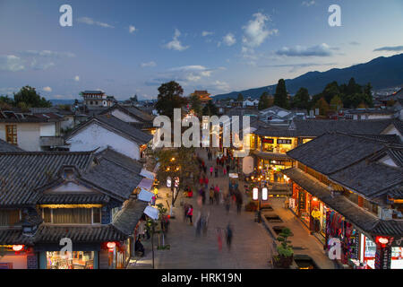 Ansicht von Dali bei Dämmerung, Yunnan, China Stockfoto