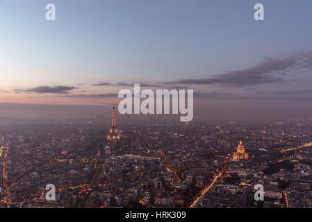 Panoramablick auf Paris aus dem Turm Montparnasse Stockfoto