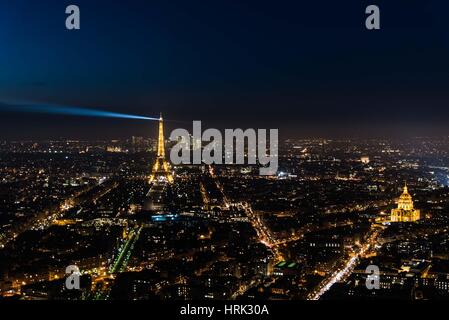 Panoramablick auf Paris aus dem Turm Montparnasse Stockfoto