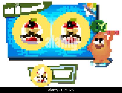 Visuelle Spiel für Kinder. 9 Unterschiede zu finden. Stock Vektor