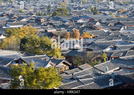 Ansicht von Lijiang (UNESCO Weltkulturerbe), Yunnan, China Stockfoto