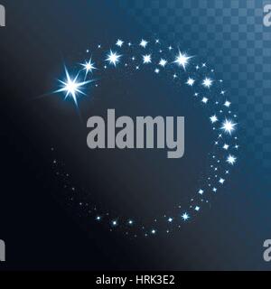 Vektor-leuchtende Sterne, leuchtet und funkelt. Transparente Effekte Stock Vektor