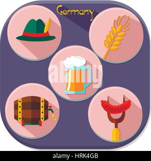 Deutschland Elemente Sammlung Abbildung. Deutschland-Infografiken und Satz von Symbolen Stock Vektor