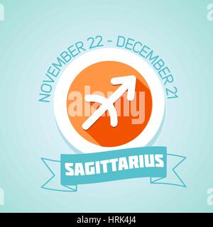 Sternzeichen Schütze in kreisförmigen Rahmen, Vektor-Illustration. Kontur-Symbol. Stock Vektor