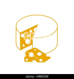 Symbol Schweizerkäse in der linearen Stil Stock Vektor