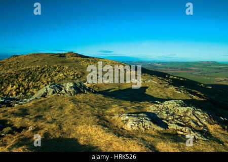 Den Gipfel und die Hochebene des Traprain Law, East Lothian Stockfoto