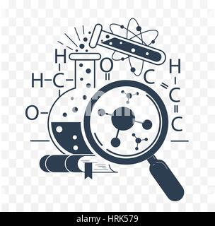 Tag der Wissenschaft Symbol. Symbol in der linearen Stil. schwarze und weiße Symbol Stock Vektor