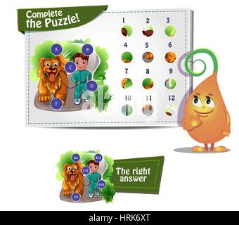 Visuelle Spiel für Kinder. Сomplete das puzzle Stock Vektor