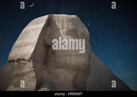 Wächter-Sphinx bewacht die Gräber der Pharaonen in Gizeh. Kairo, Ägypten Stockfoto