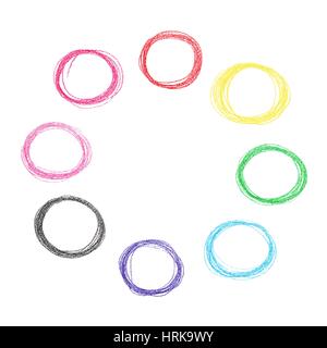 Bunten Bleistift-Kreise-Satz Stock Vektor