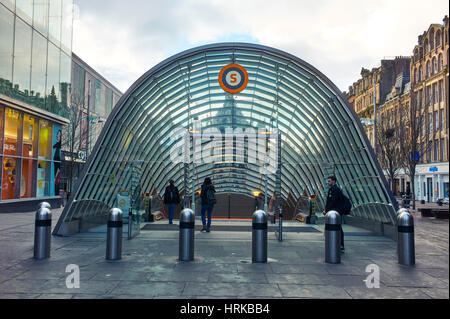 Glasgow, u-Bahn Eingang auf der Argyle Street Stockfoto