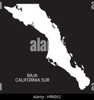 Baja California Sur Mexiko Karte schwarz invertiert silhouette Stock Vektor