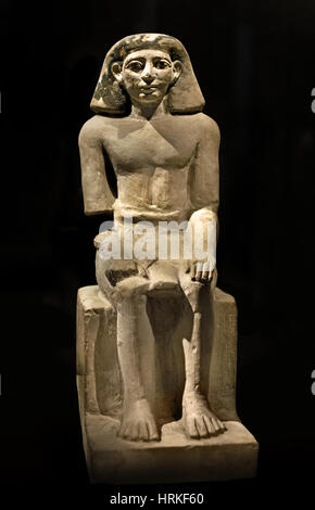 Sitzende Figur des Sobekhotep VII; 18. Dynastie (ca. 1425 v. Chr.) Ägypten Stockfoto