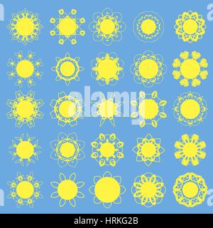 Verschiedenen Sonne Symbole Stock Vektor
