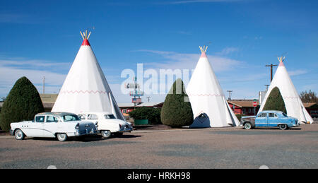 Wigwam Motel befindet sich auf der alten Route 66 in Holbrook Arizona Stockfoto