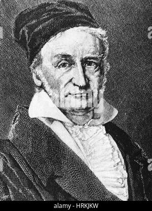 Carl Friedrich Gauß, deutscher Mathematiker Stockfoto