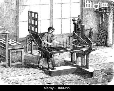 Stanhope-Presse, erste Eisen-Druckmaschine, 1806 Stockfoto