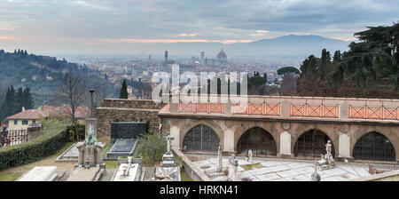 Ein Hügel Blick auf Florenz, Italien. Stockfoto