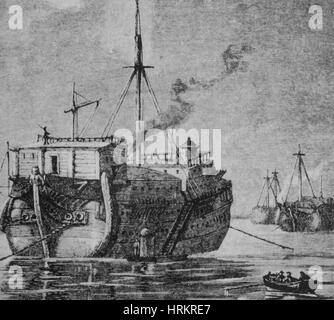 HMS Jersey, 1777 Stockfoto
