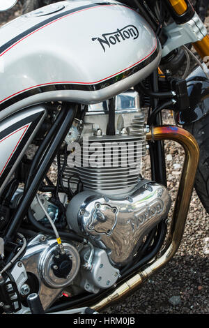 Norton Commando 961 Café Racer MK 2 Motorrad. Klassische britische Motorrad Stockfoto