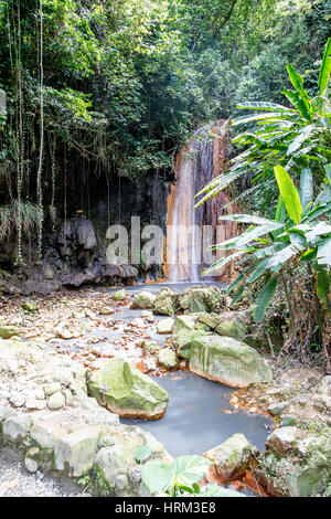 Der Diamant Wasserfall St. Lucia Karibik Stockfoto